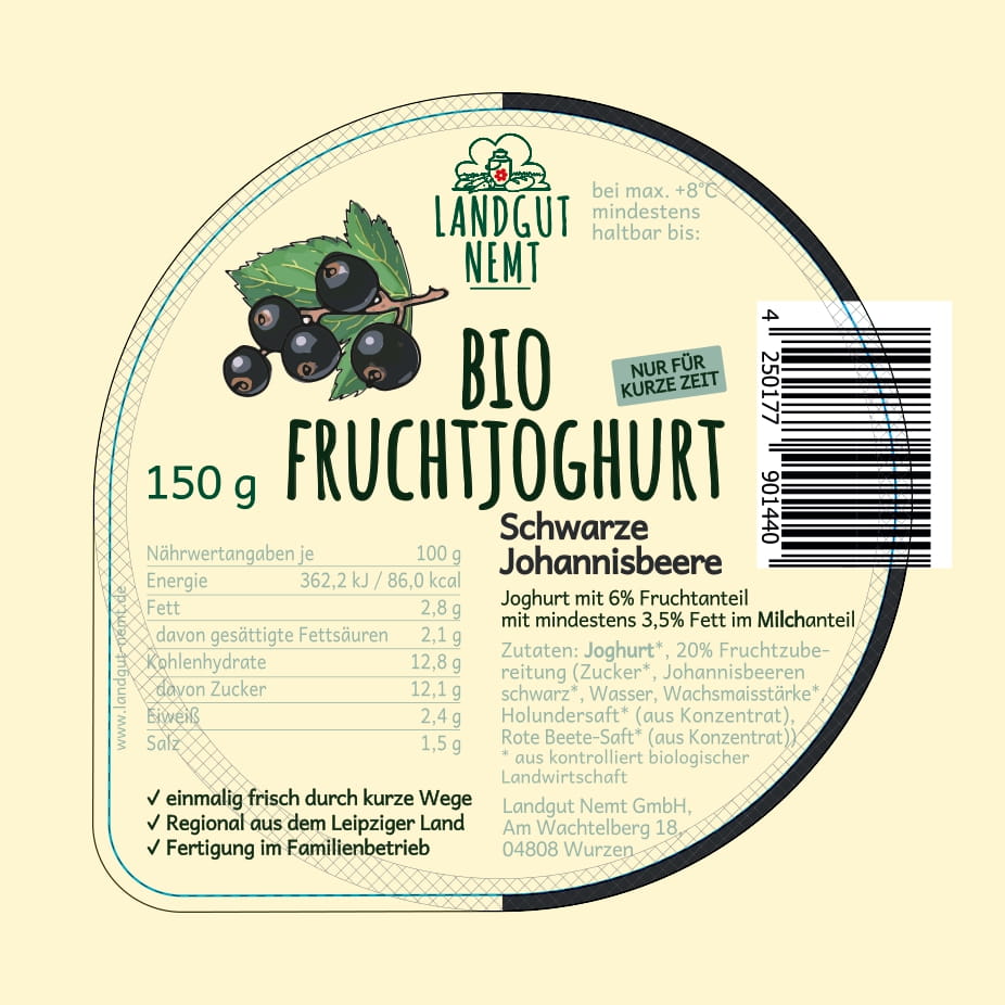 Bio-Fruchtjoghurt der Saison 150g (derzeit: Kirsch-Apfel-Zimt)