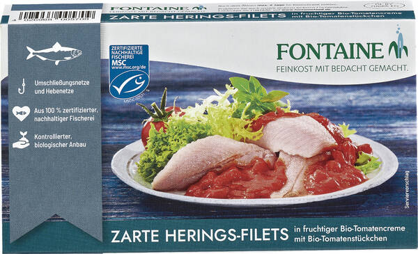 Heringsfilets in Bio-Tomaten-Creme 200g  