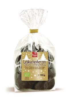 Lebkuchenherzen ZB gefüllt Bio 125g