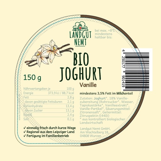[113033] Bio-Joghurt Vanille 150g