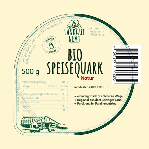 [112042] Bio-Speisequark Natur 500g