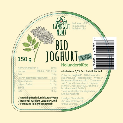 [113087] Bio-Joghurt Holunderblüte 150g